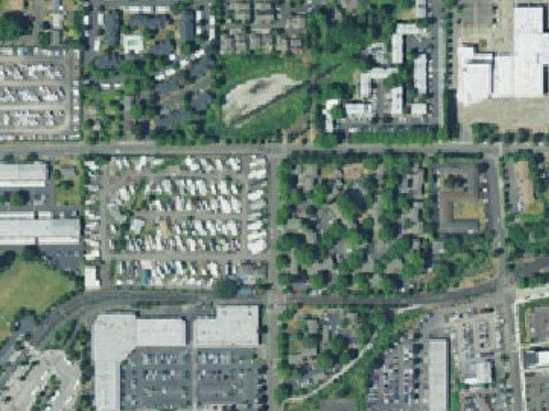 Aerial photograph of Mobile Home Corral-Mobile Home & RV Pk- J&L Family Co., LLC DBA: in Beaverton, Oregon